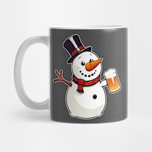 Humorous Snowman Beer Party - Funny Design for Christmas Cheer Mug